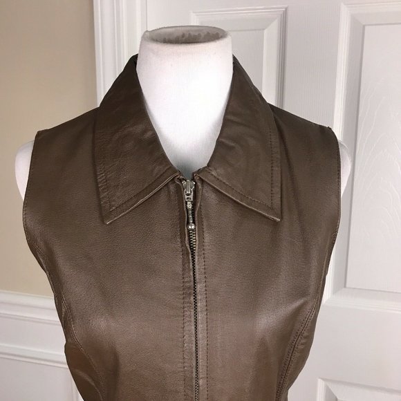 DAVID BENJAMEN Leather Stretch Skirt & Vest - Picture 4 of 7